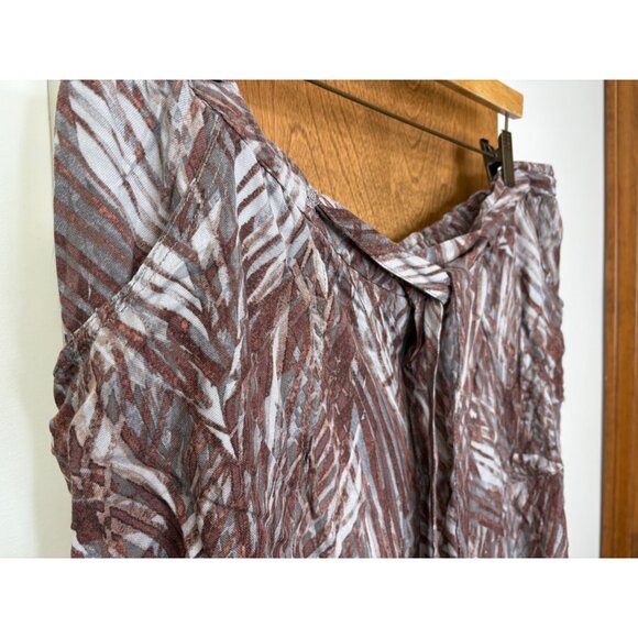 Democracy Plus Sz 20W Brown Rayon WideLeg Crop Pants Halloween Costume Grunge - Picture 3 of 12